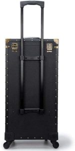 ASCASE Rolling Lockable Makeup Train Case Hairdressing Trolley Stylist Beauty Salon Cosmetic Luggage Travel Organizer Tool Box with Hair Dryer Holder - Image 5